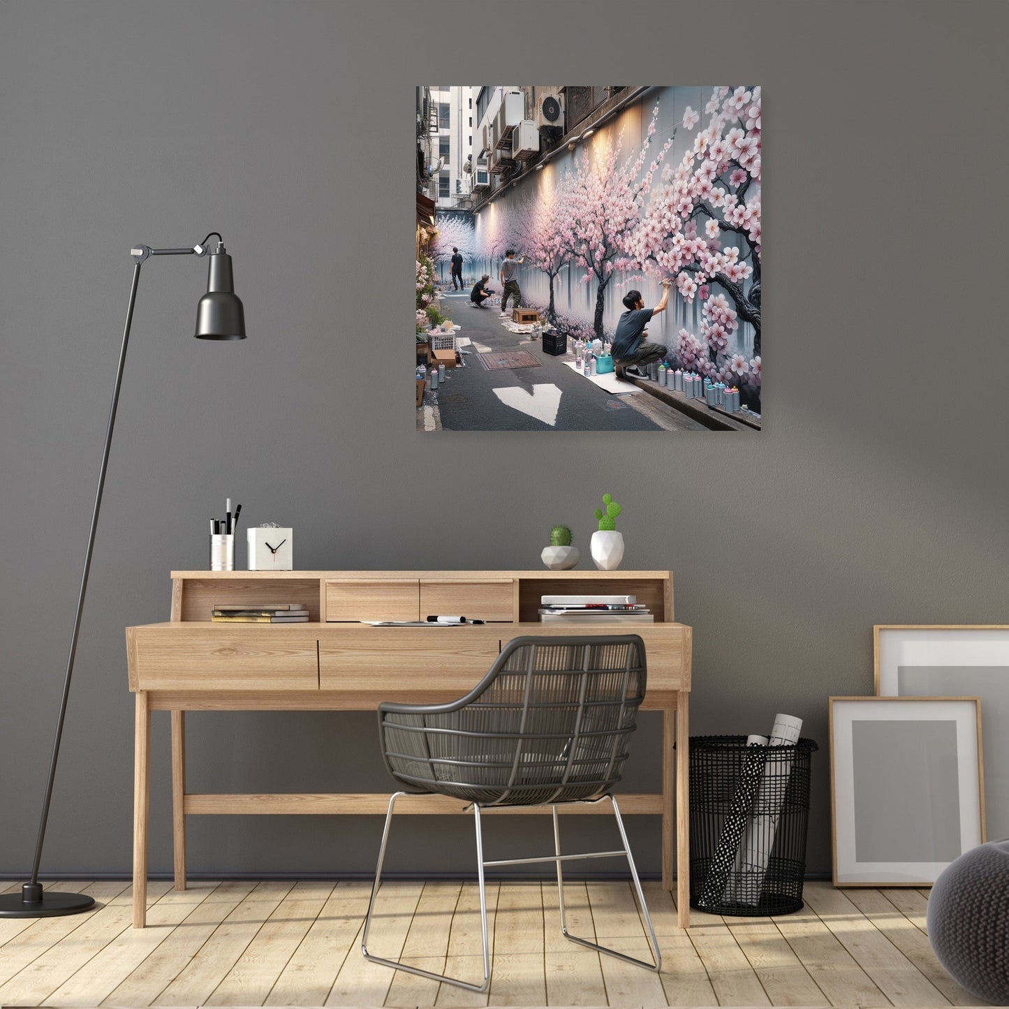 Cherry Blossom Graffiti Canvas