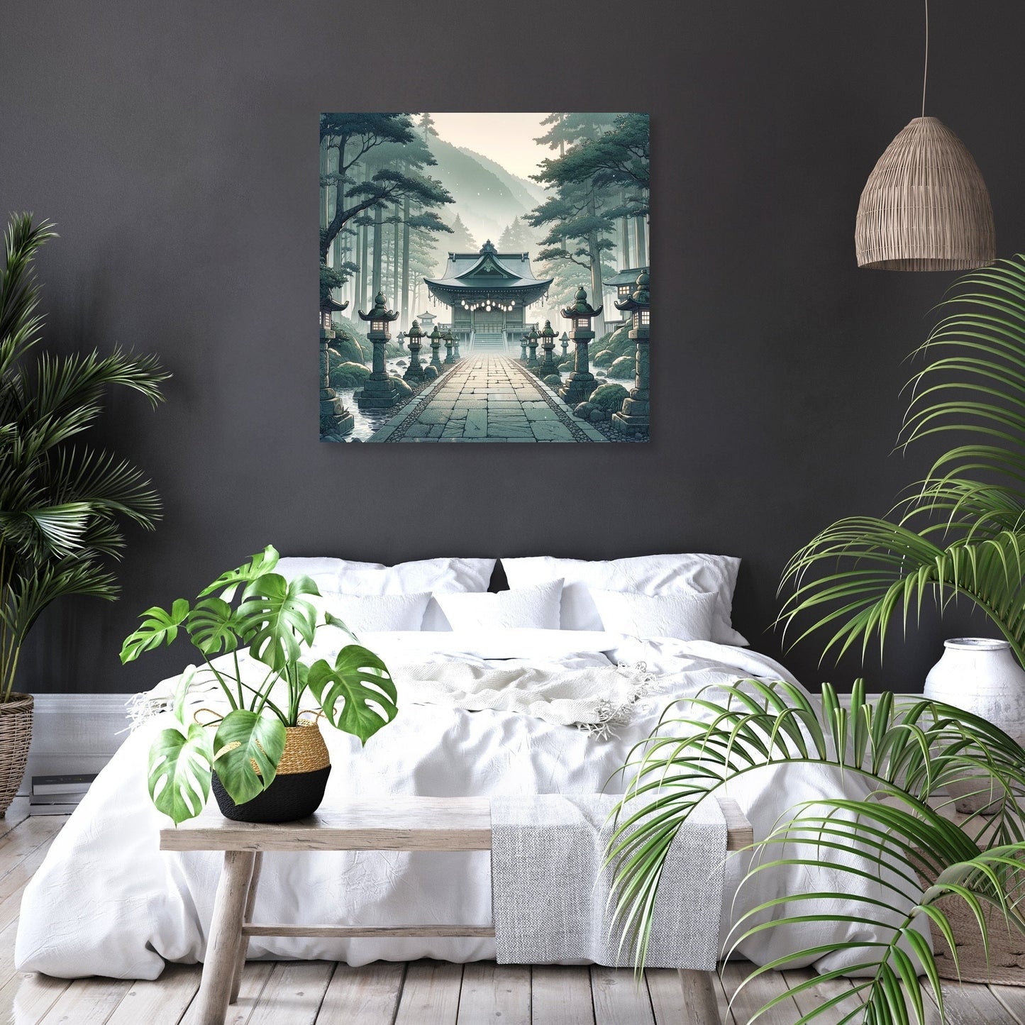 Misty Shrine Canvas