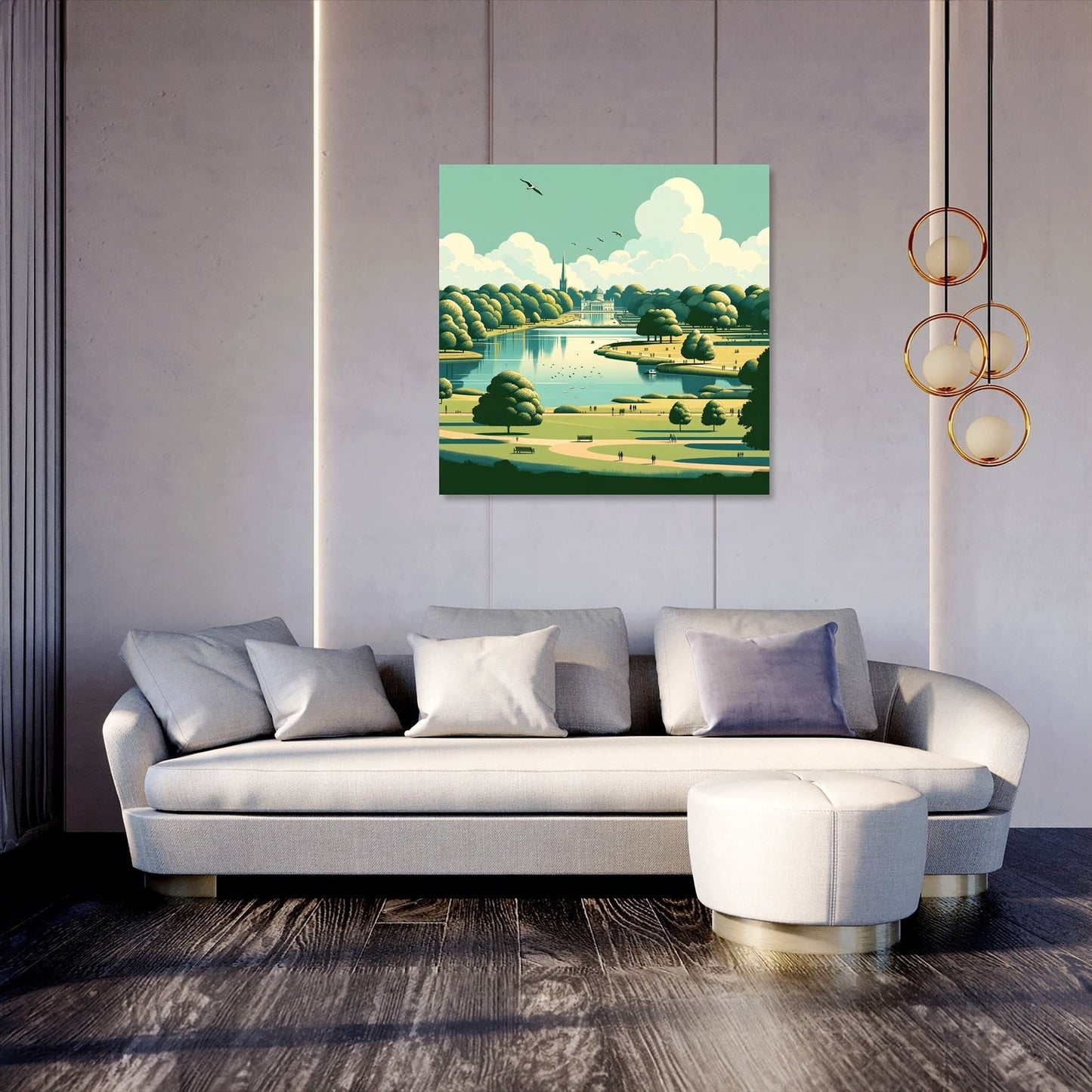London Hyde Park Minimalist Tranquility Canvas