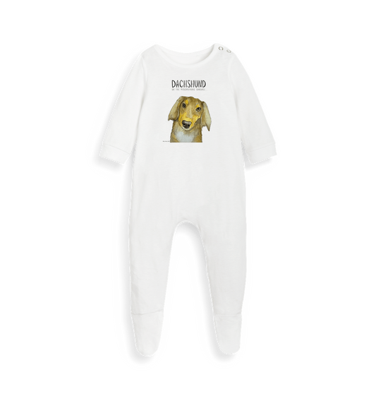 Mischievous Long Haired Sausage Sleep Suit – Snug, Sustainable & Slightly Silly!