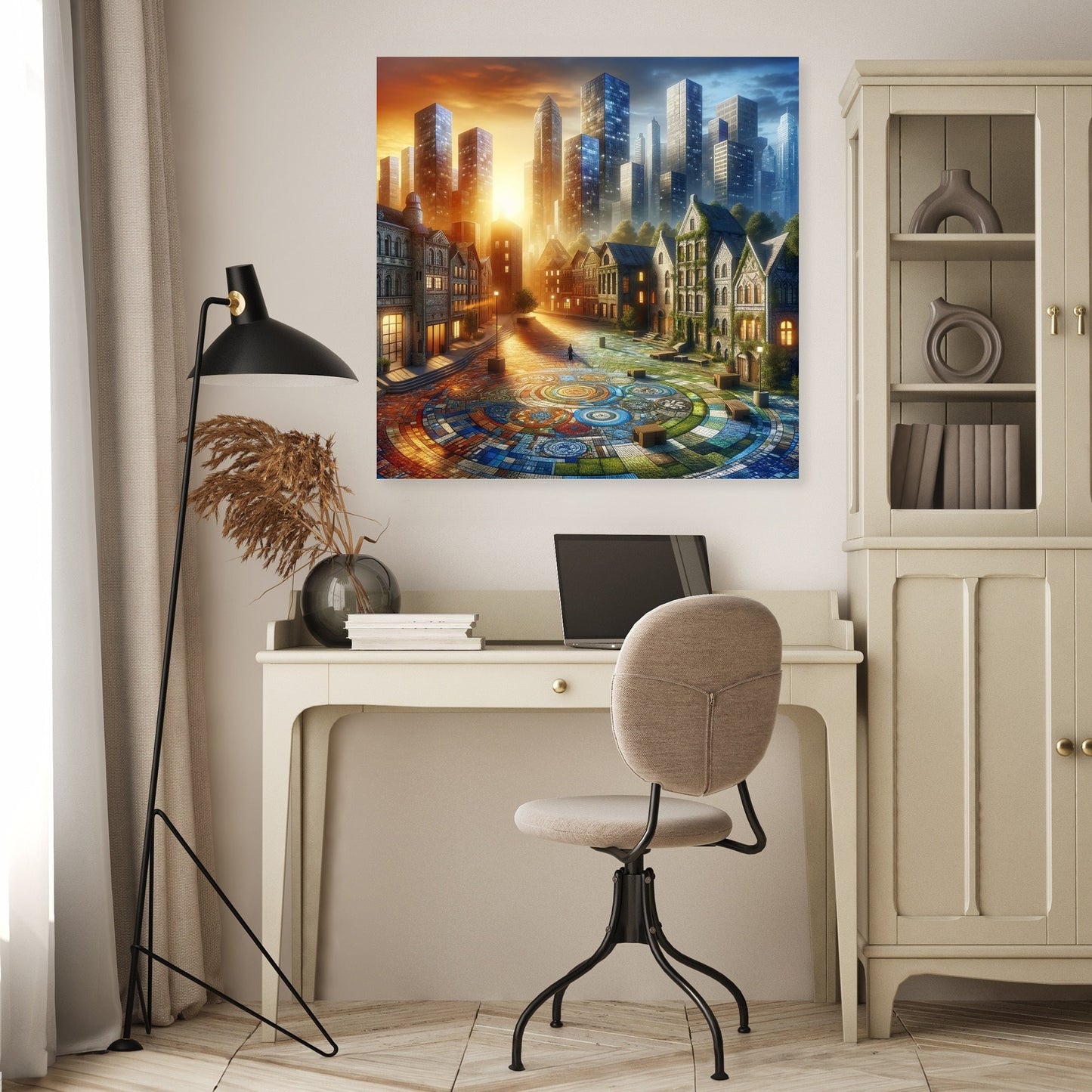 Time Mosaic Square Canvas