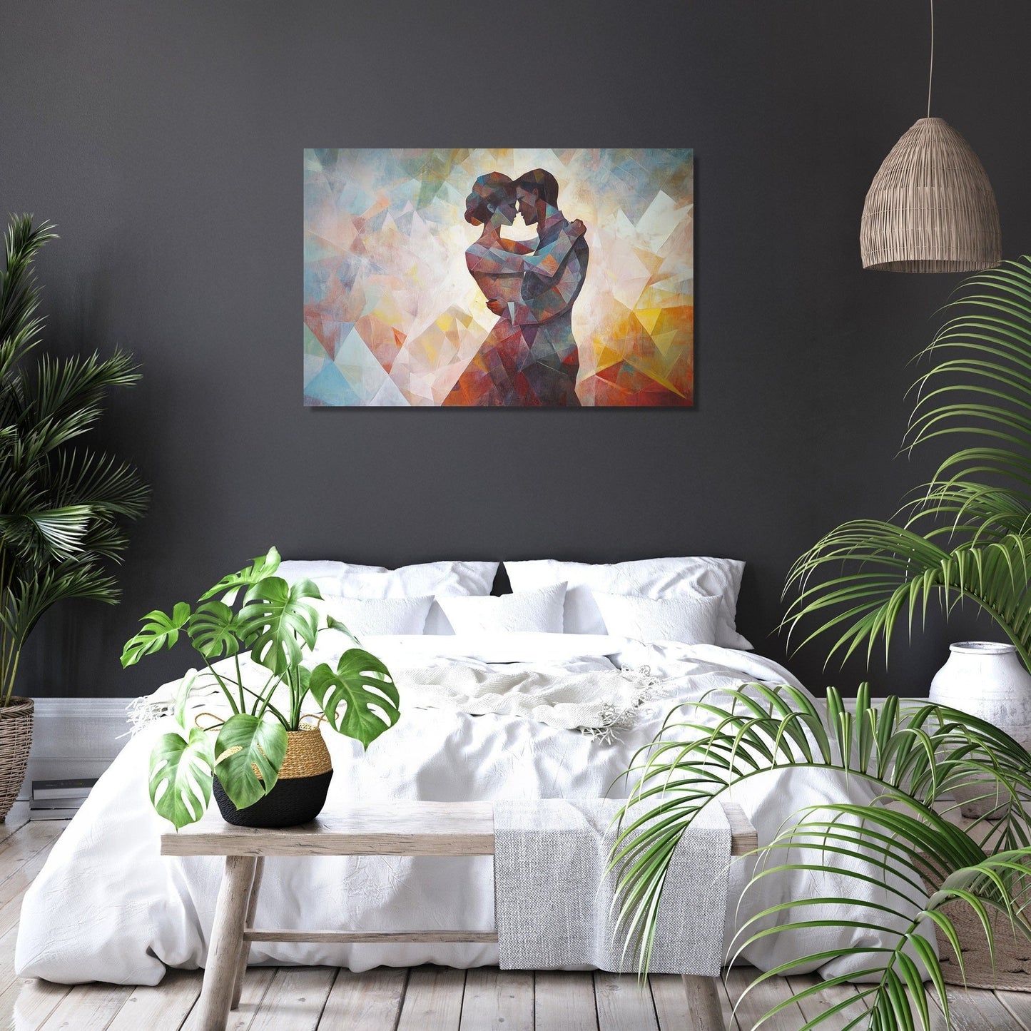 Geometric Romance Dance Canvas