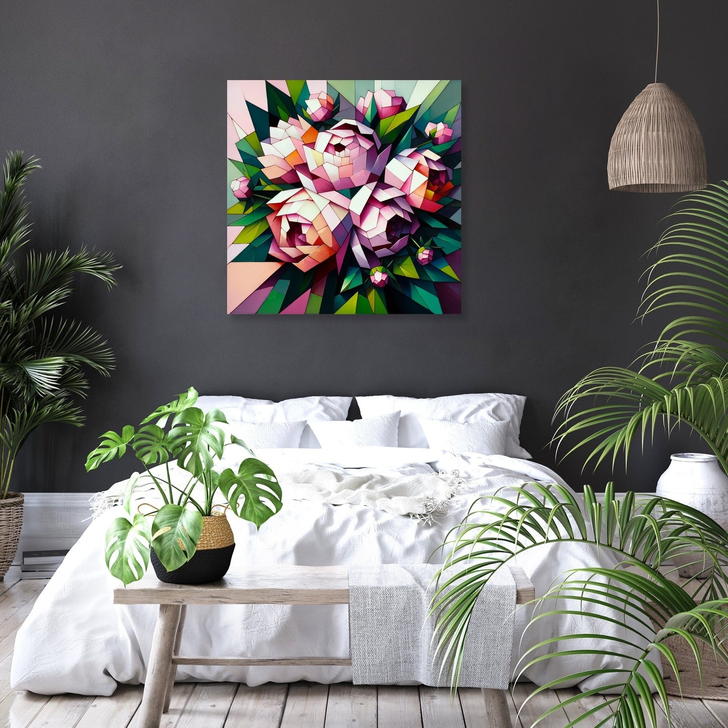 Peony Mosaic Canvas