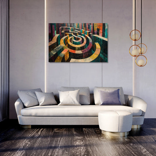 Geometric Labyrinth Canvas