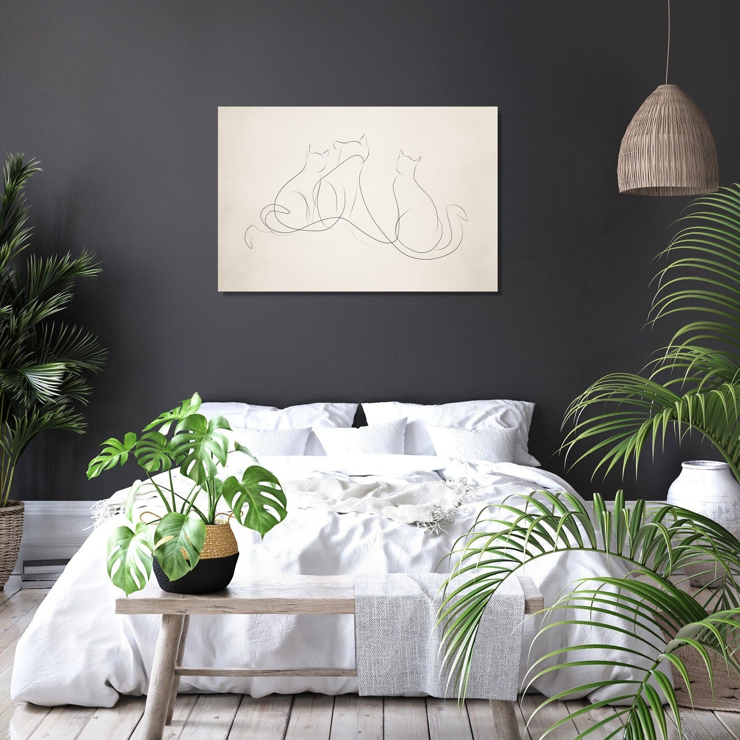 Three Cats Wave Canvas