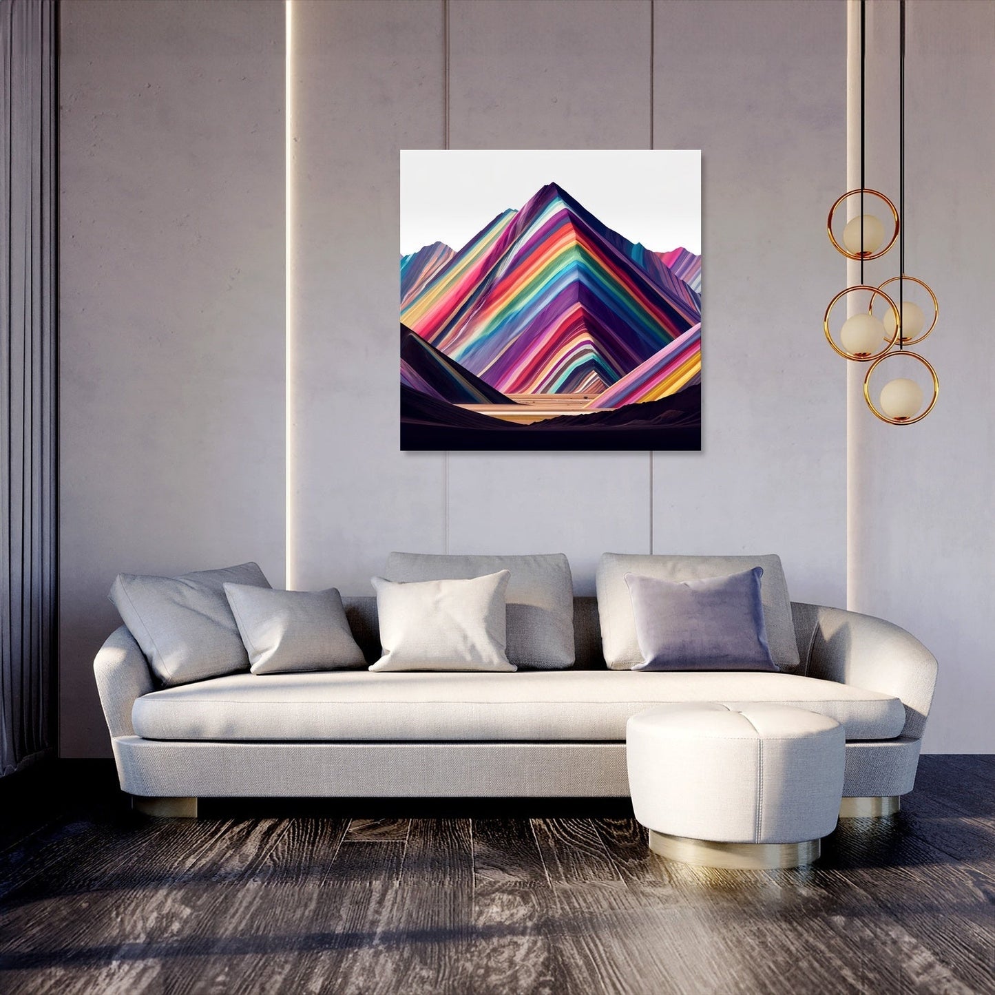 Vinicunca Minimalist Spectrum Canvas
