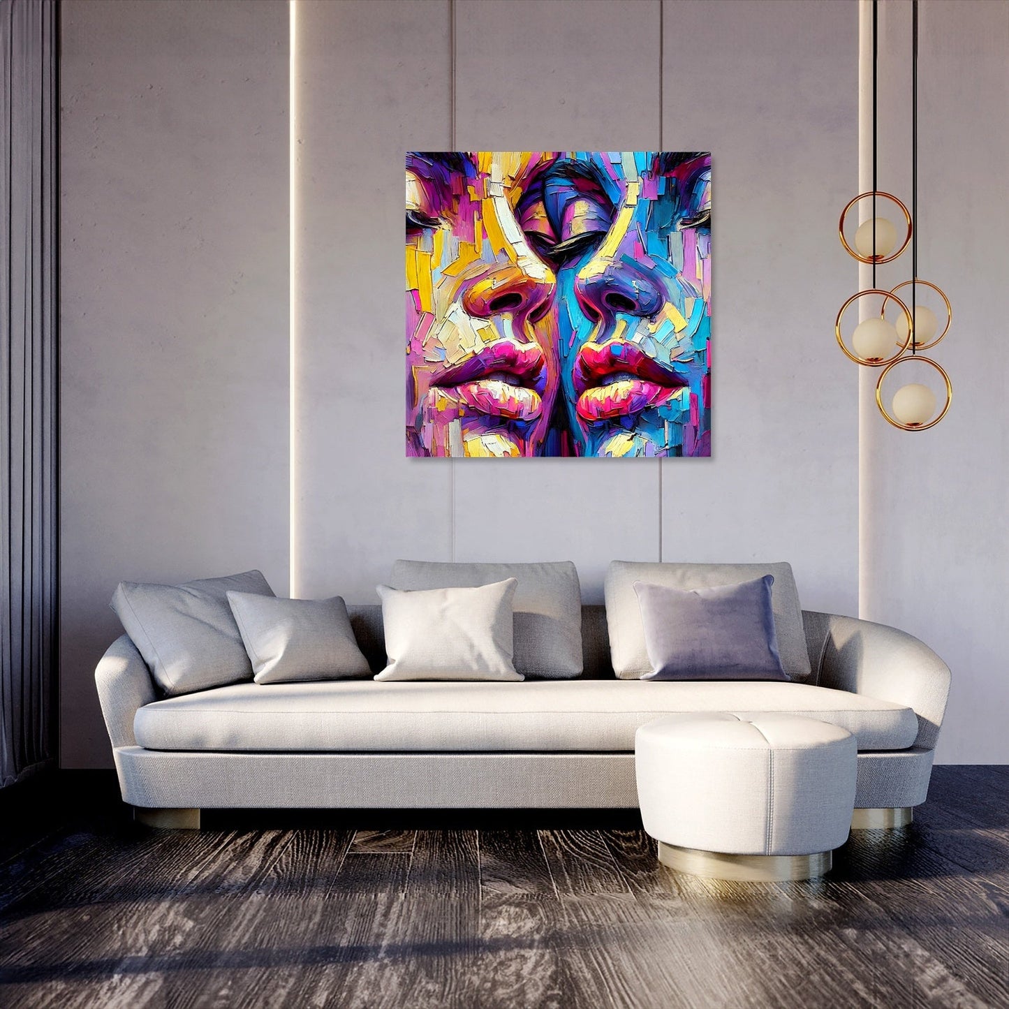 Vibrant Contrast Faces Canvas