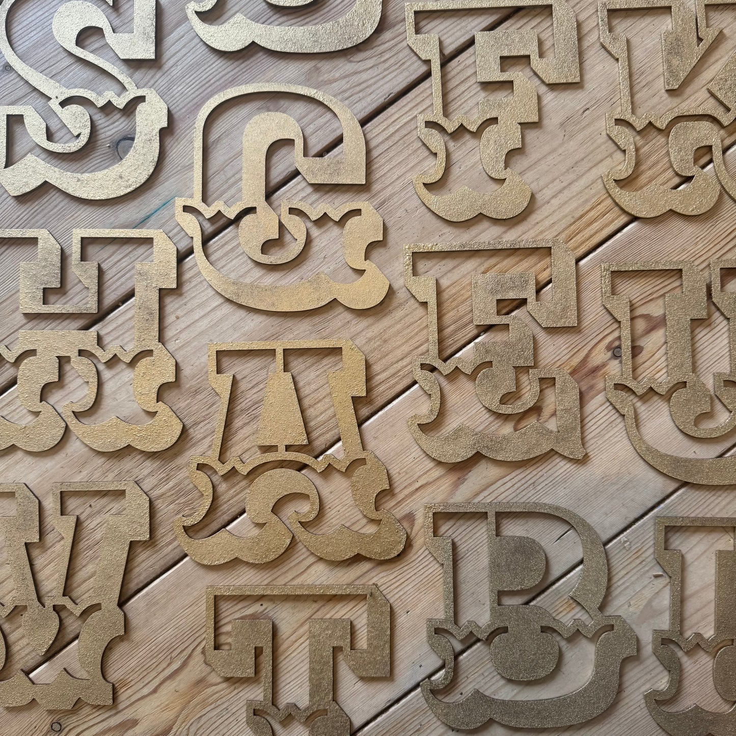 A-Z Rustic 5" or 12" Gold Metal Carnival Letters.