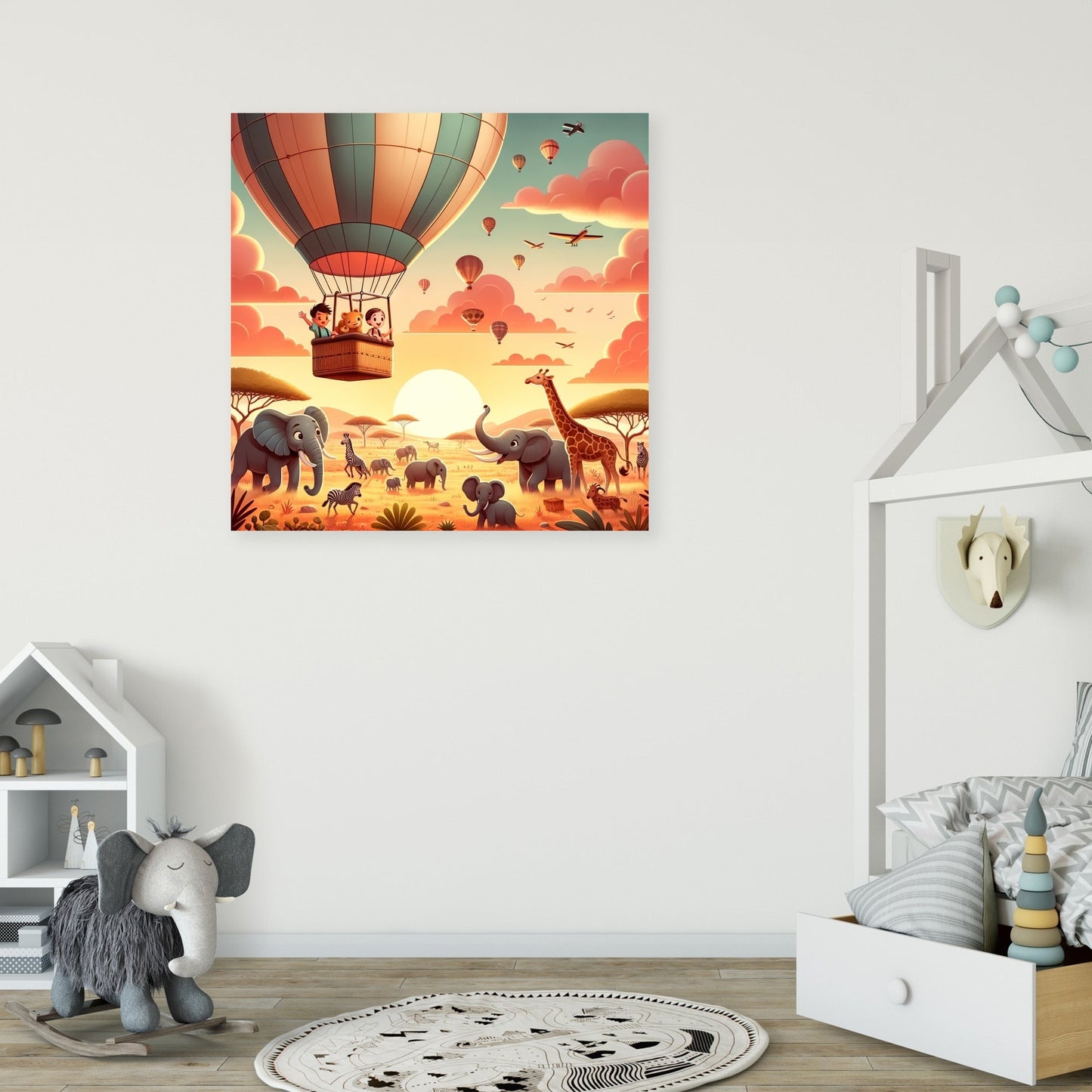 Safari Balloon Adventure Canvas