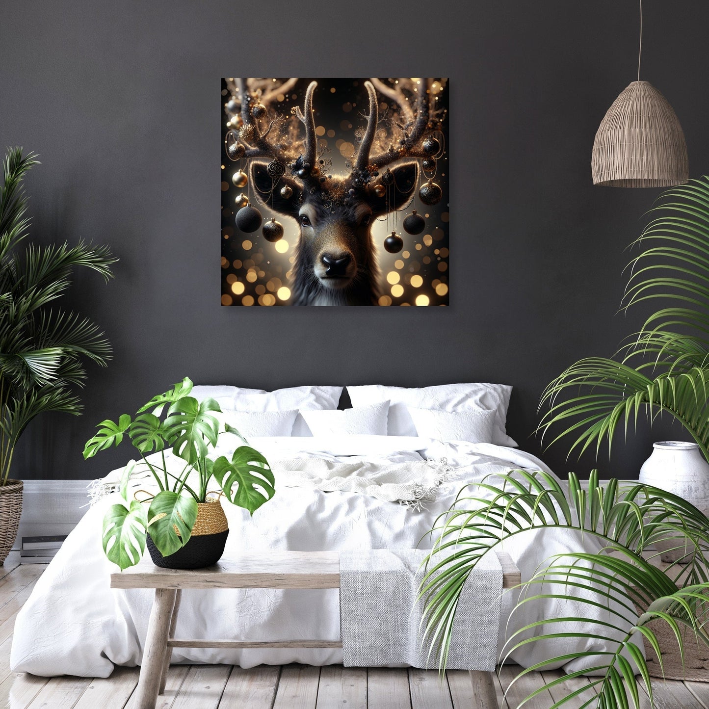 Enchanted Christmas Reindeer Canvas