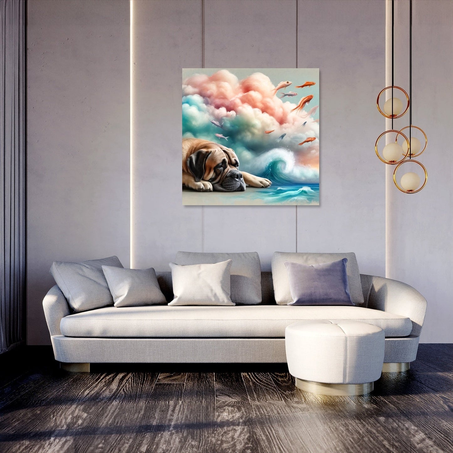 Whimsical Daydreams Bullmastiff Canvas