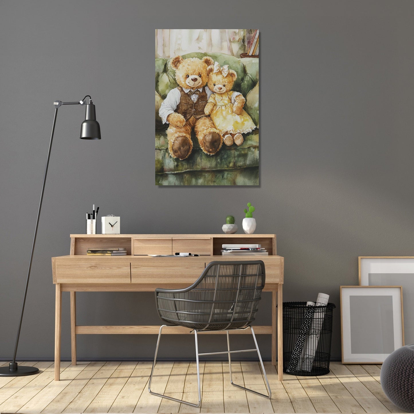 Romantic Teddy Bears Canvas