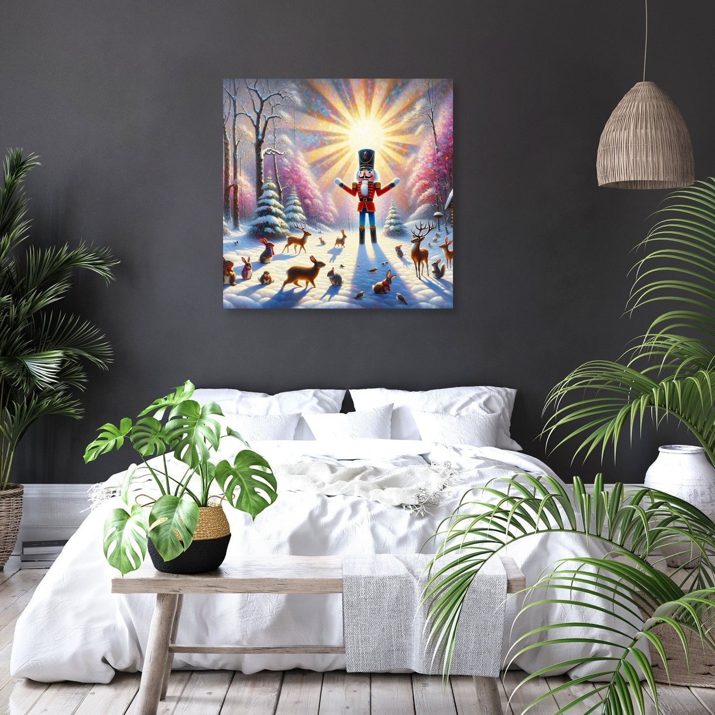 Nutcracker's Festive Woodland Canvas