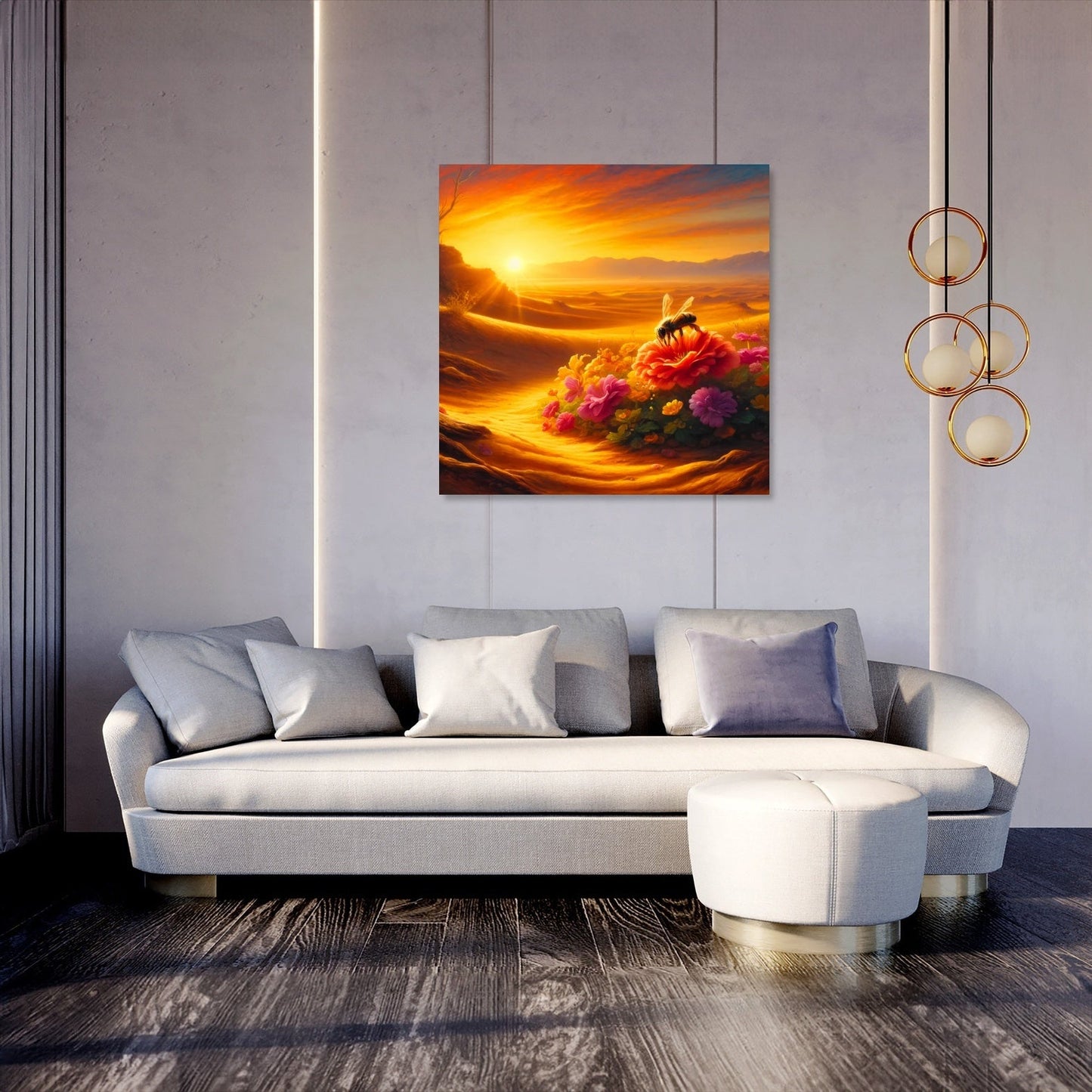 Bee Oasis in the Desert Canvas