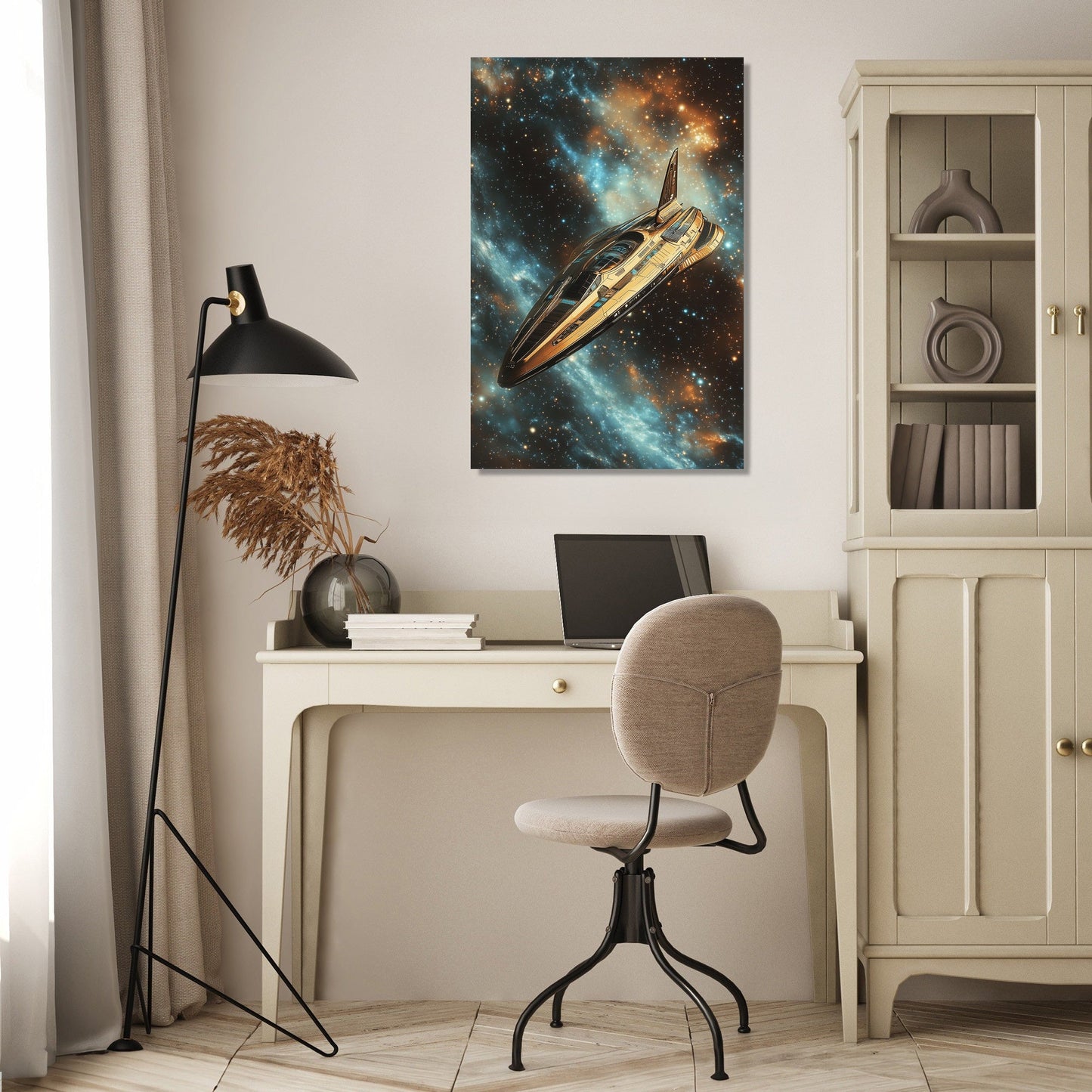 Retro Spaceship Canvas