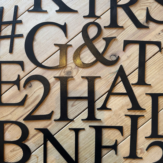 Rustic 5" or 12" Black Metal Classic Letters For  The Home And Garden