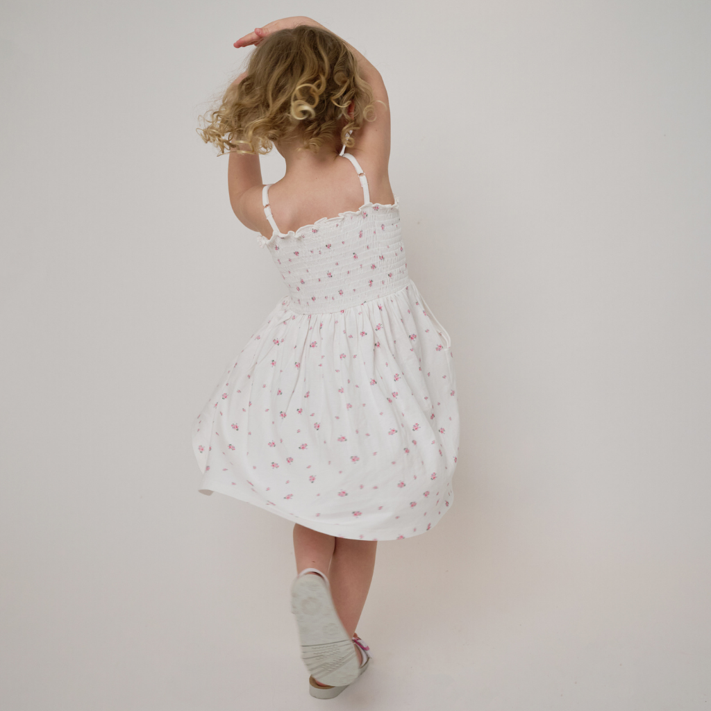 Let's Play Floral Jersey Dress - Cream