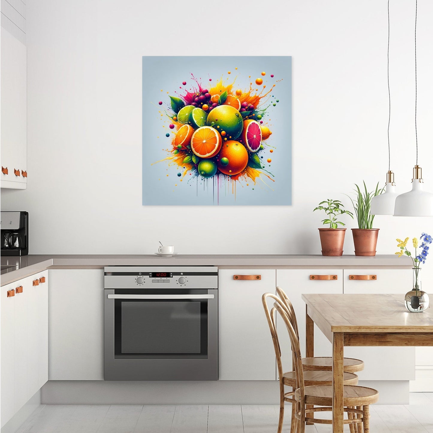 Abstract Citrus Fusion Canvas