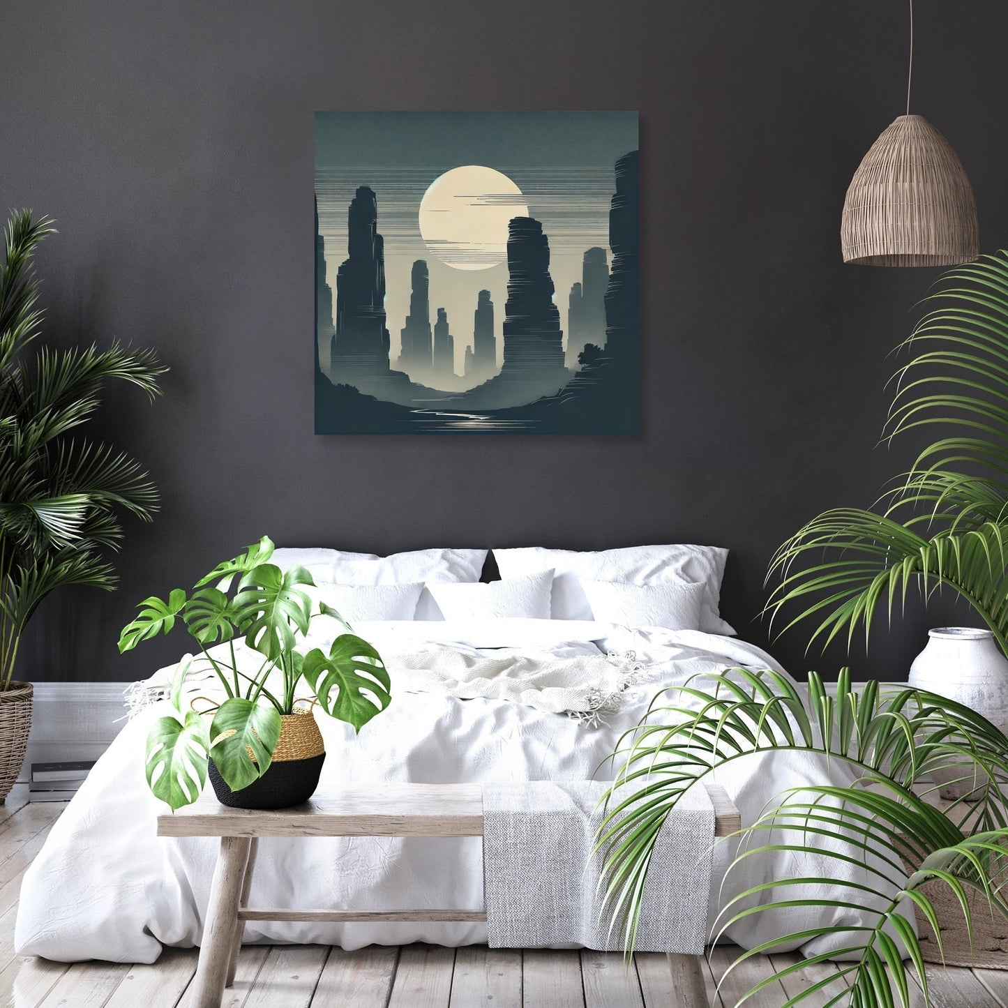 Misty Sandstone Pillars Canvas