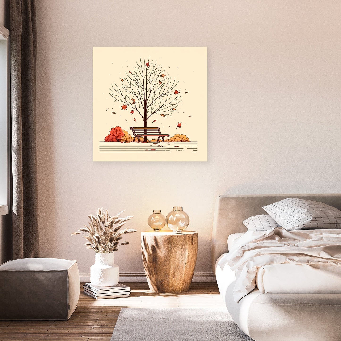 Autumn Park in Warm Colors Canvas