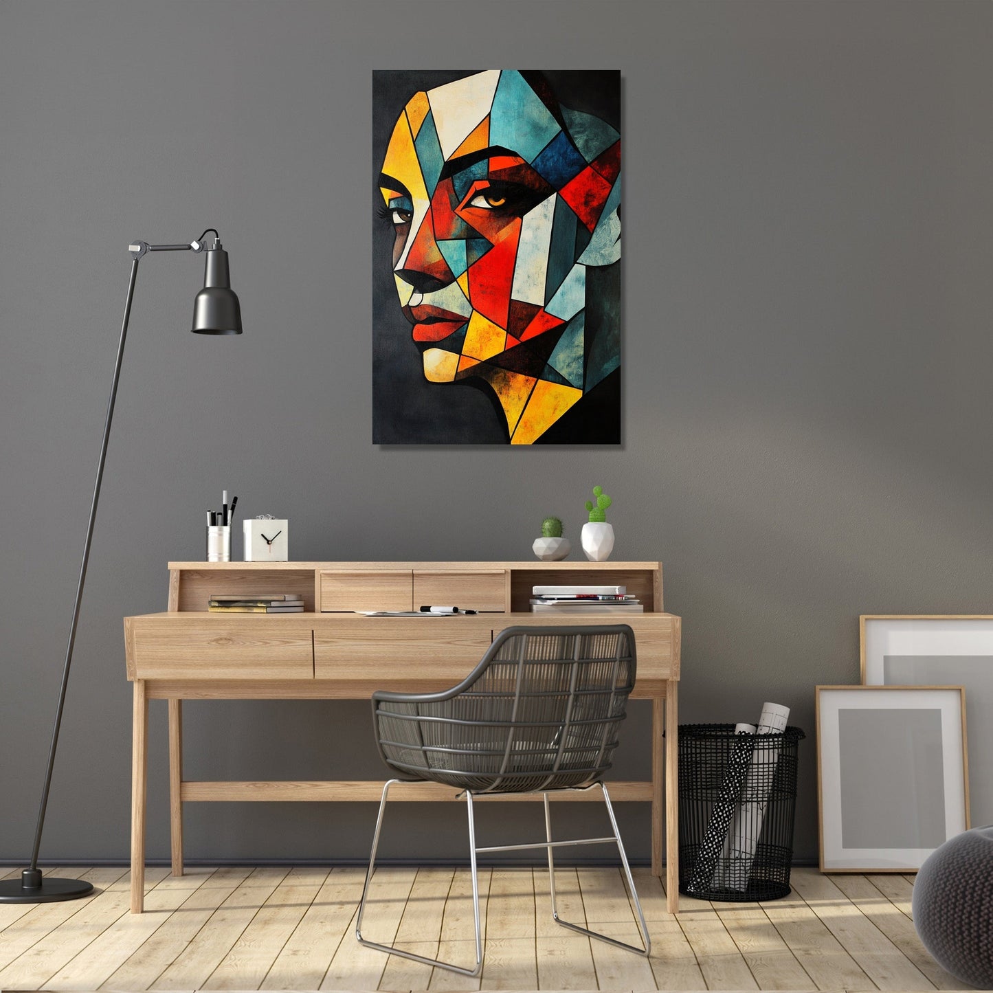 Geometric Visage Canvas