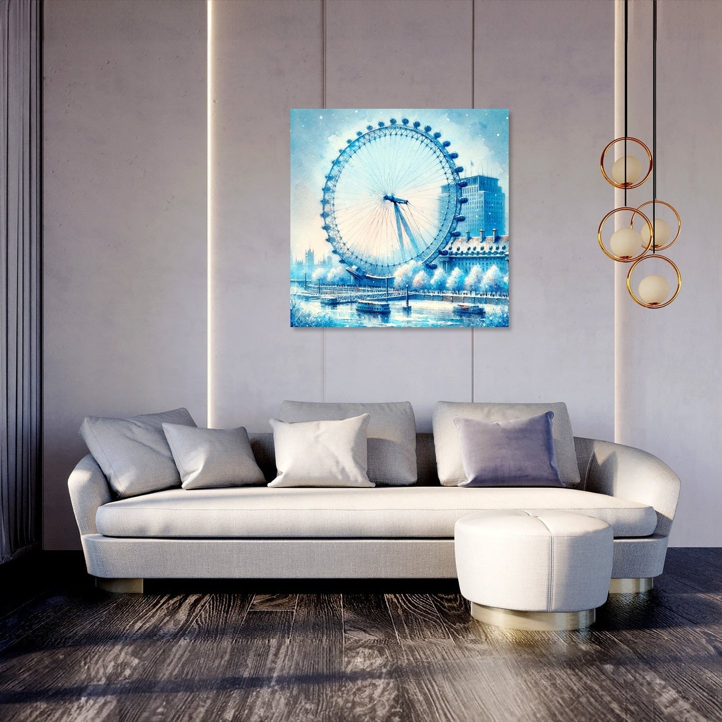Winter's Gaze London Eye Canvas