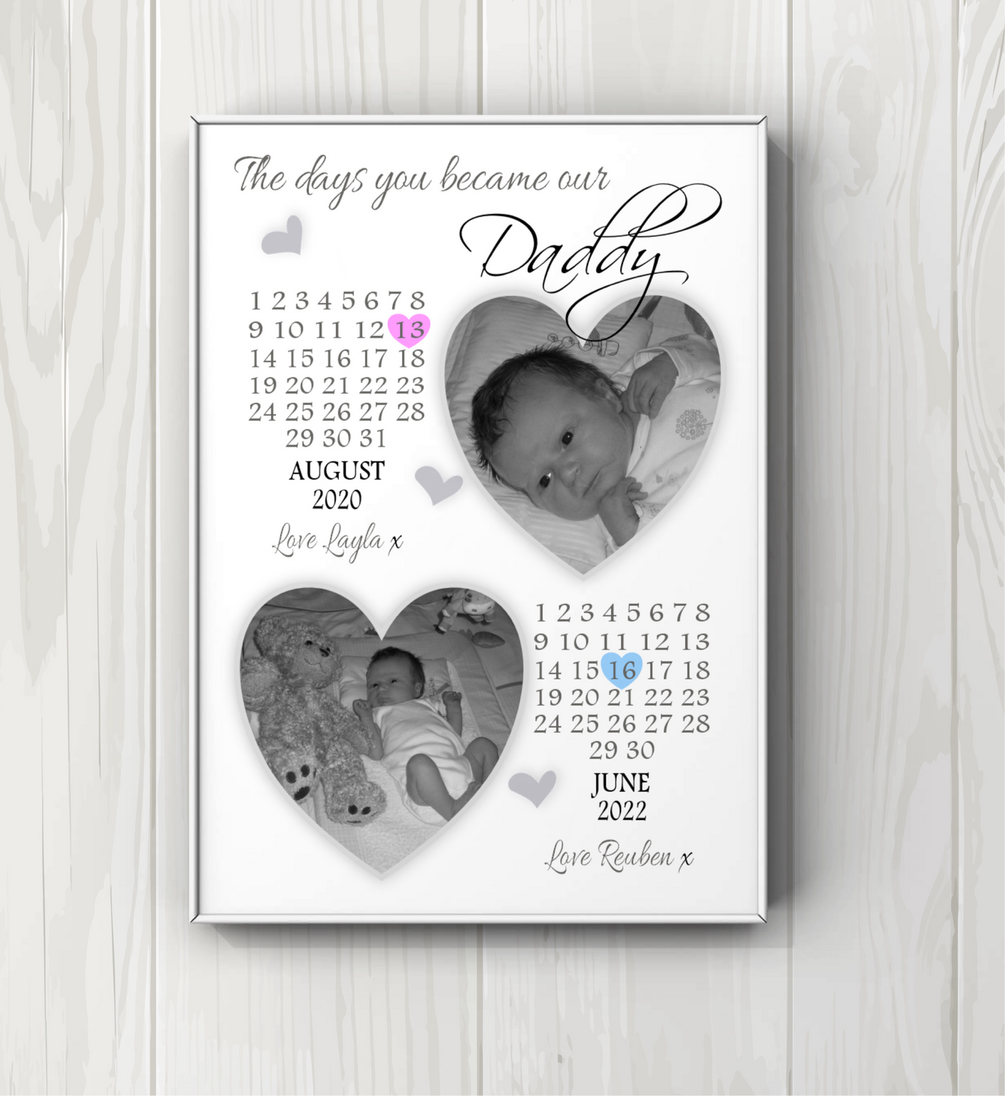Personalised Gifts for Daddy - The days you became our Daddy Print