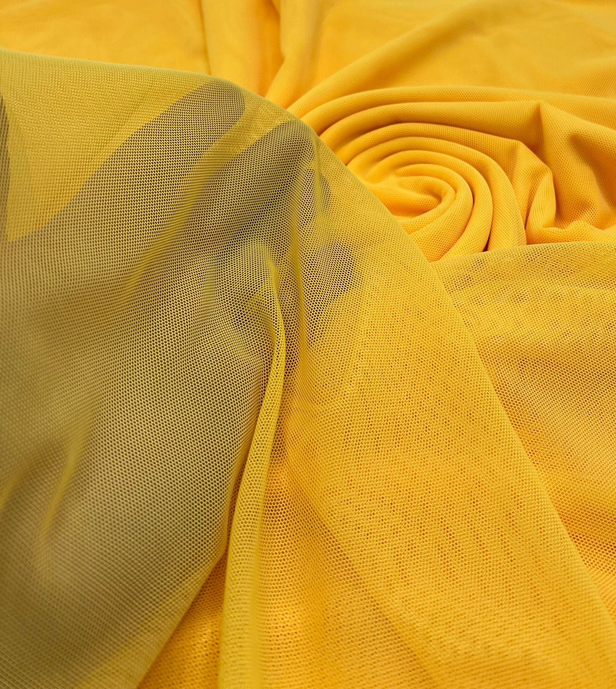 Plain Yellow Mesh Fabric Stretch