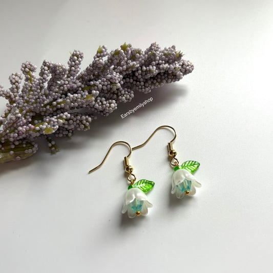 Cool gold plated handmade dangle colourful flower earrings