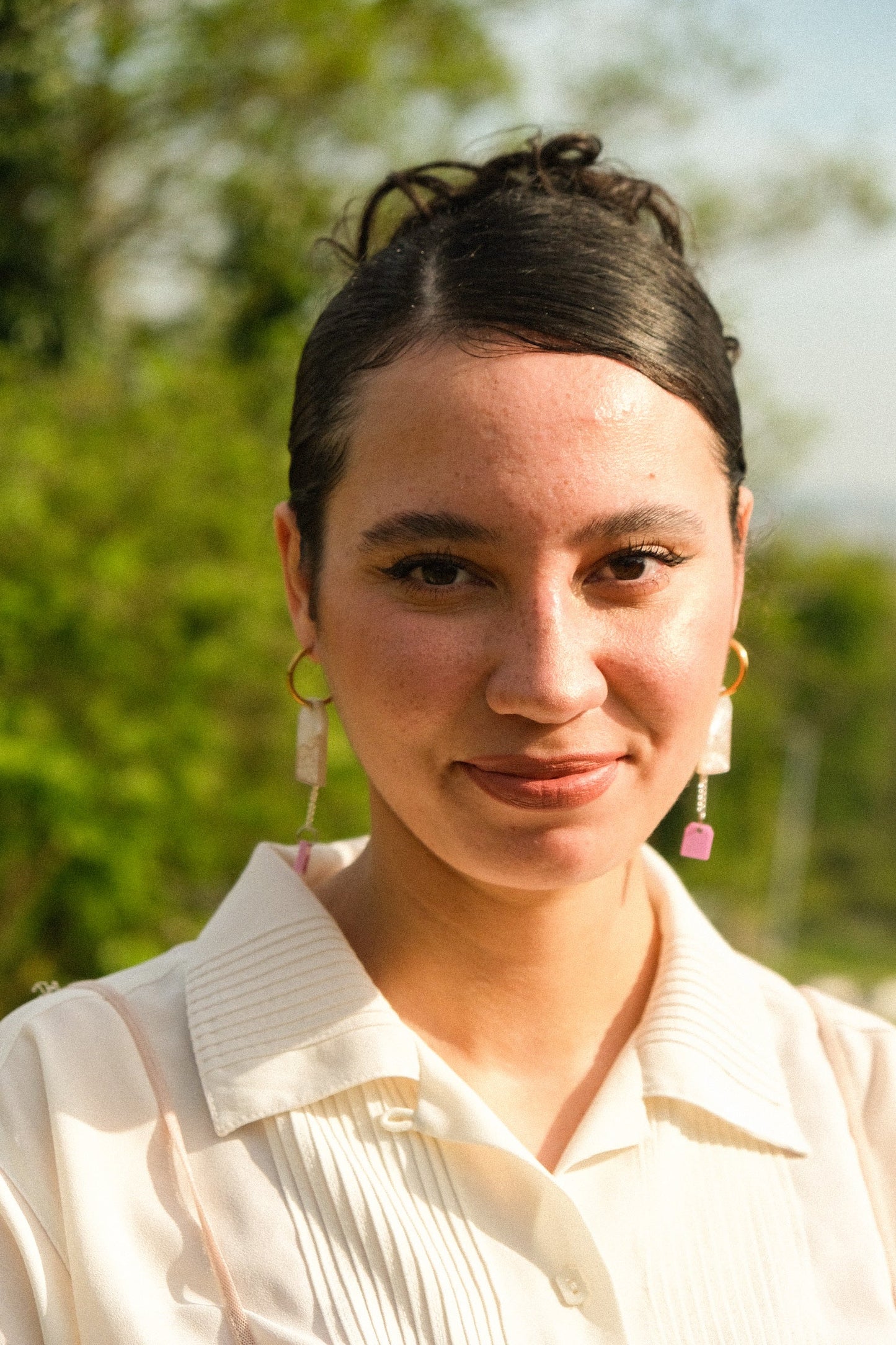 Tea Bag Hoop Earrings