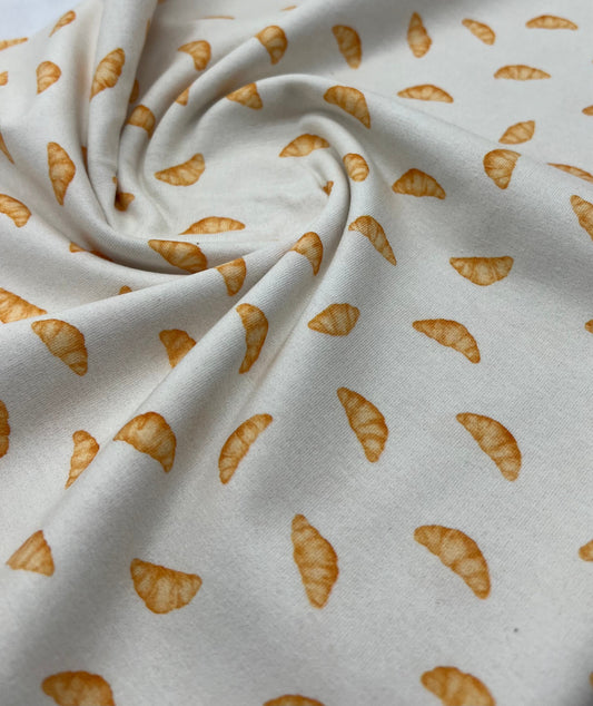 Croissant Morning Print Cotton Stretch Jersey 200 GSM 95/5 Lycra 4 Way Stretch