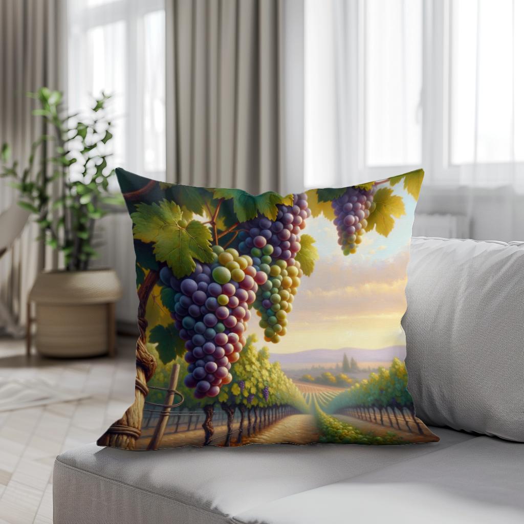 Vintage Vineyard Dreams Cotton Cushion