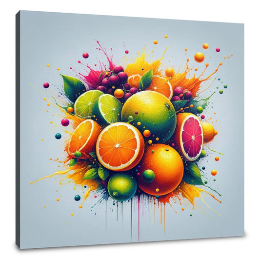 Abstract Citrus Fusion Canvas