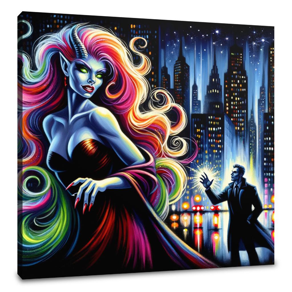 City Temptress Succubus Canvas
