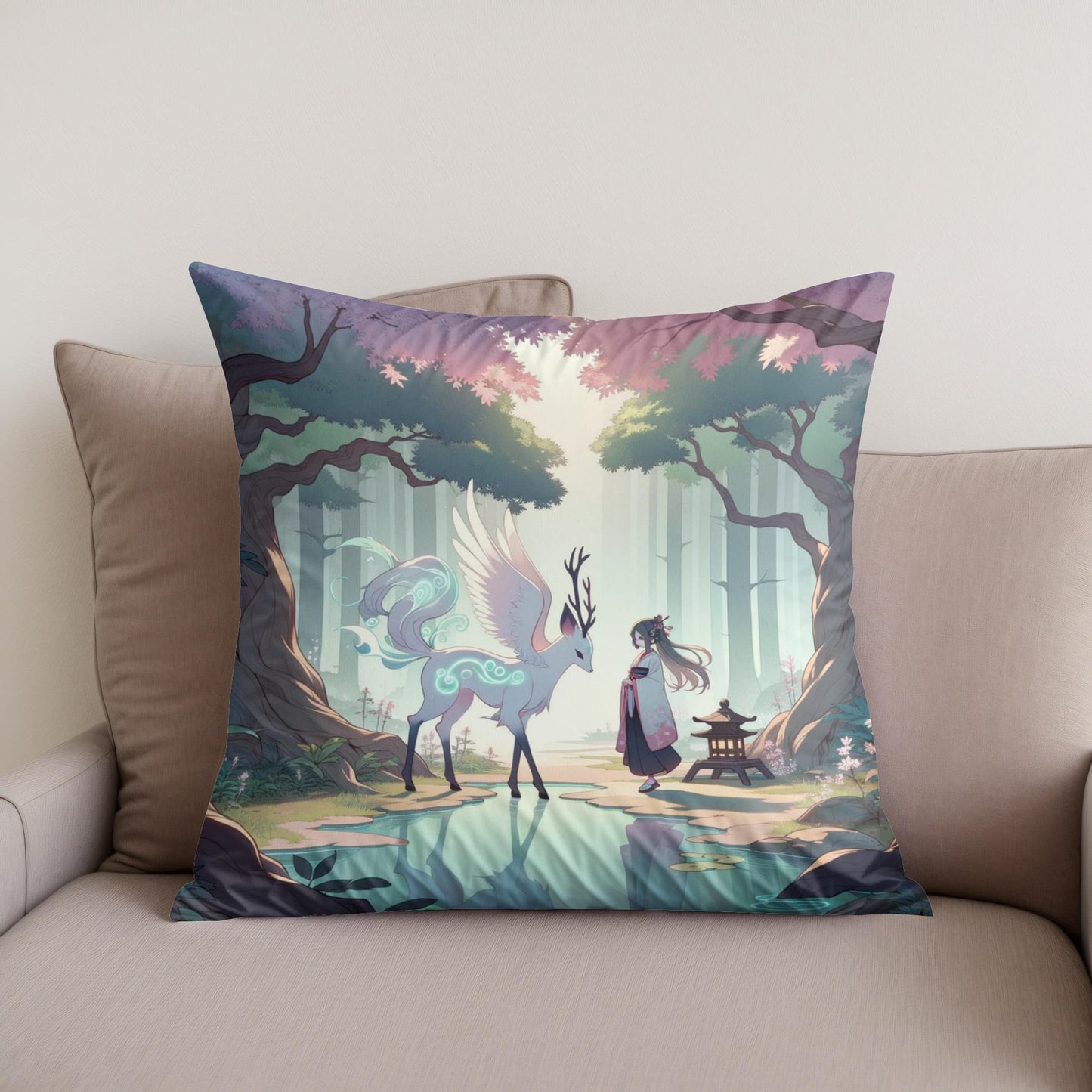 Enchanted Forest Encounter Cotton Cushion