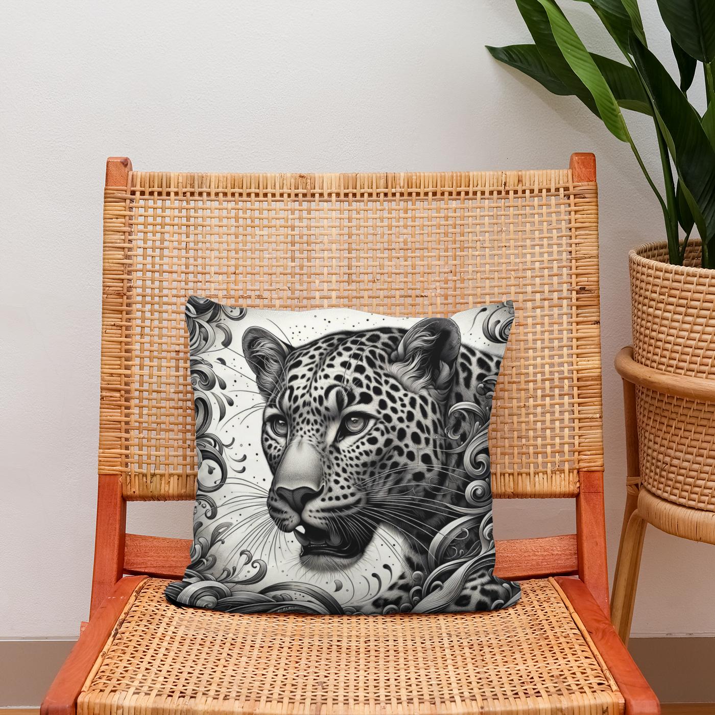 Leopard's Graceful Essence Cotton Cushion