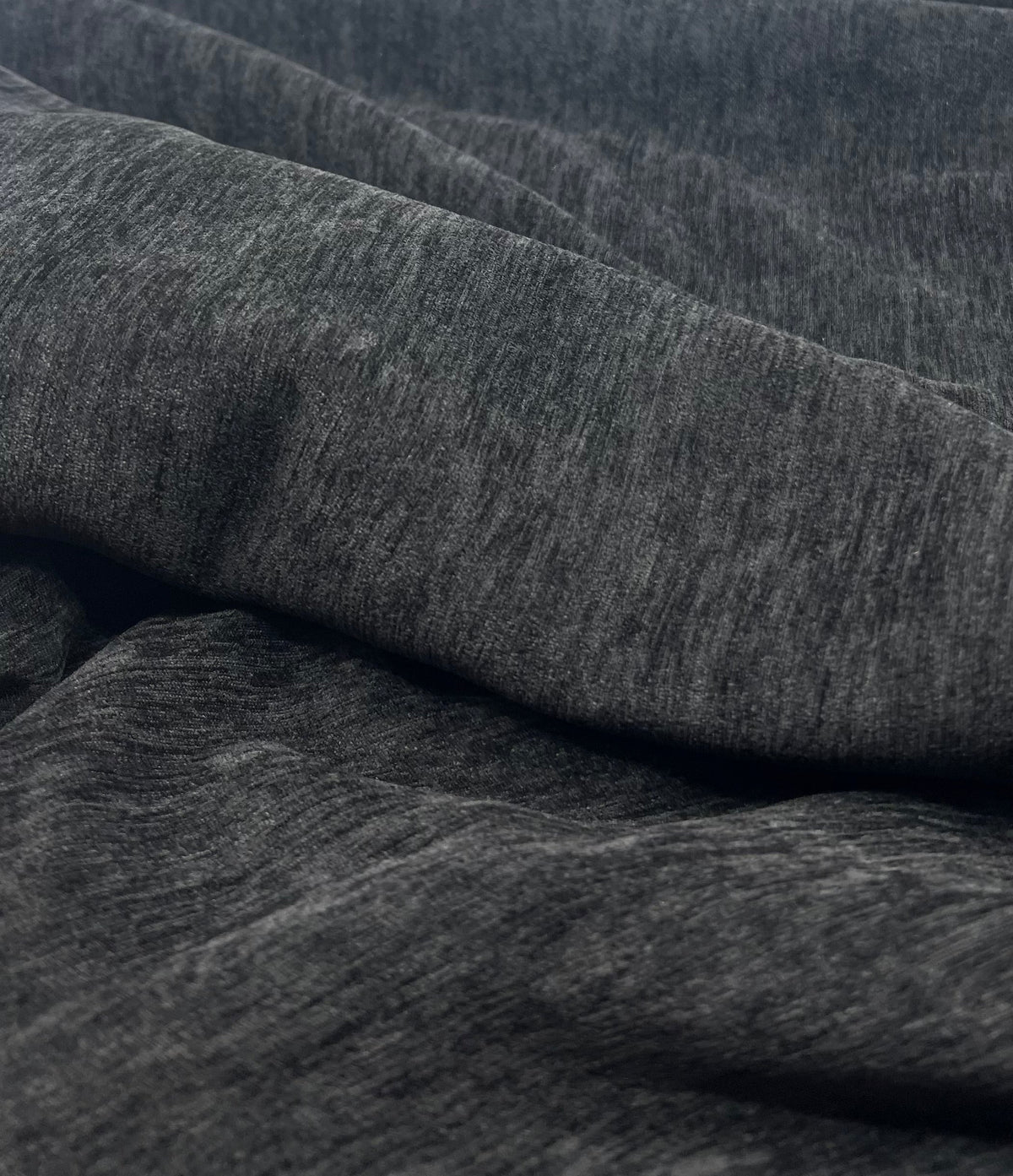 Black Wool Poly Blend Flannel Non Stretch Fabric