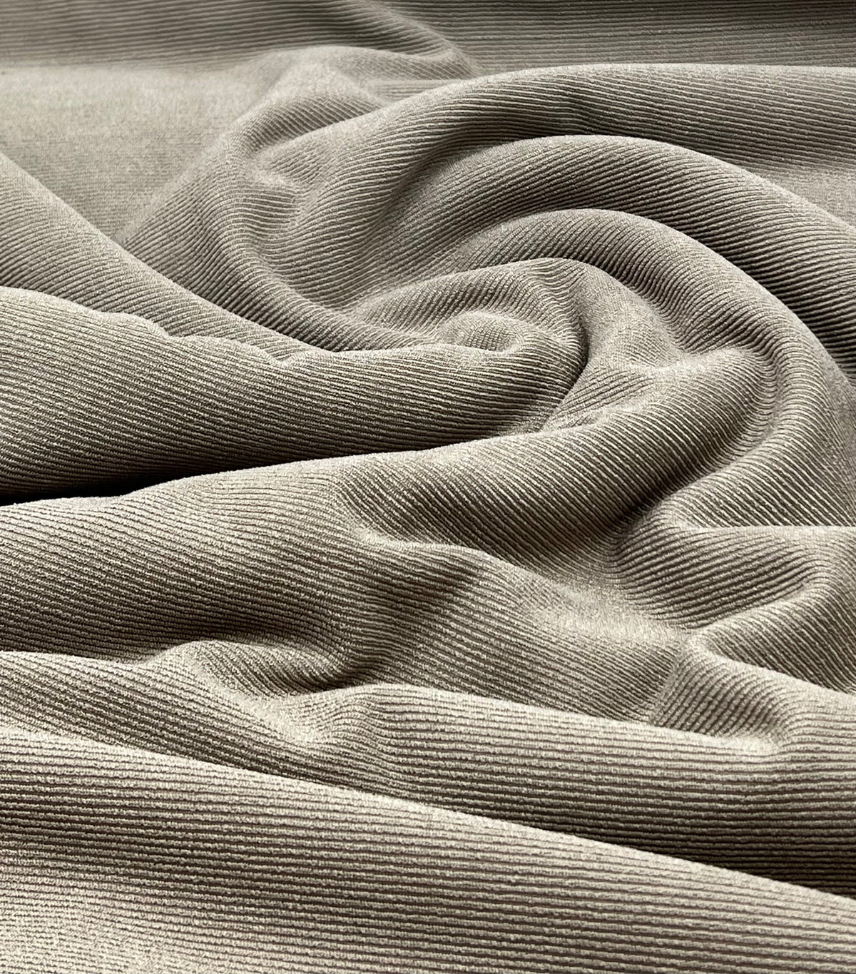 Mushroom Brown Fine Rib Stretch Fabric