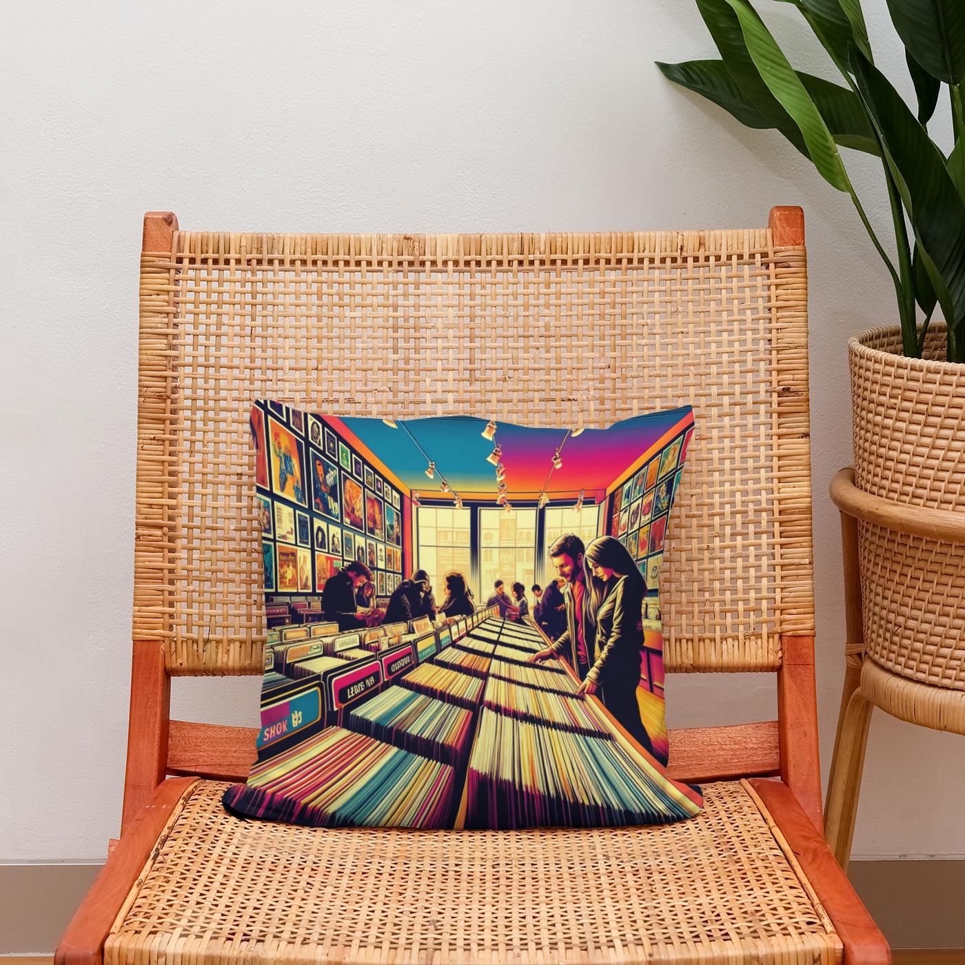 Vinyl Revival Cotton Cushion