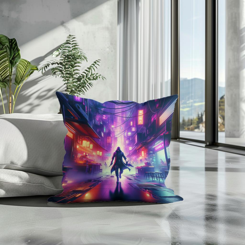Neon Shadow Cotton Cushion
