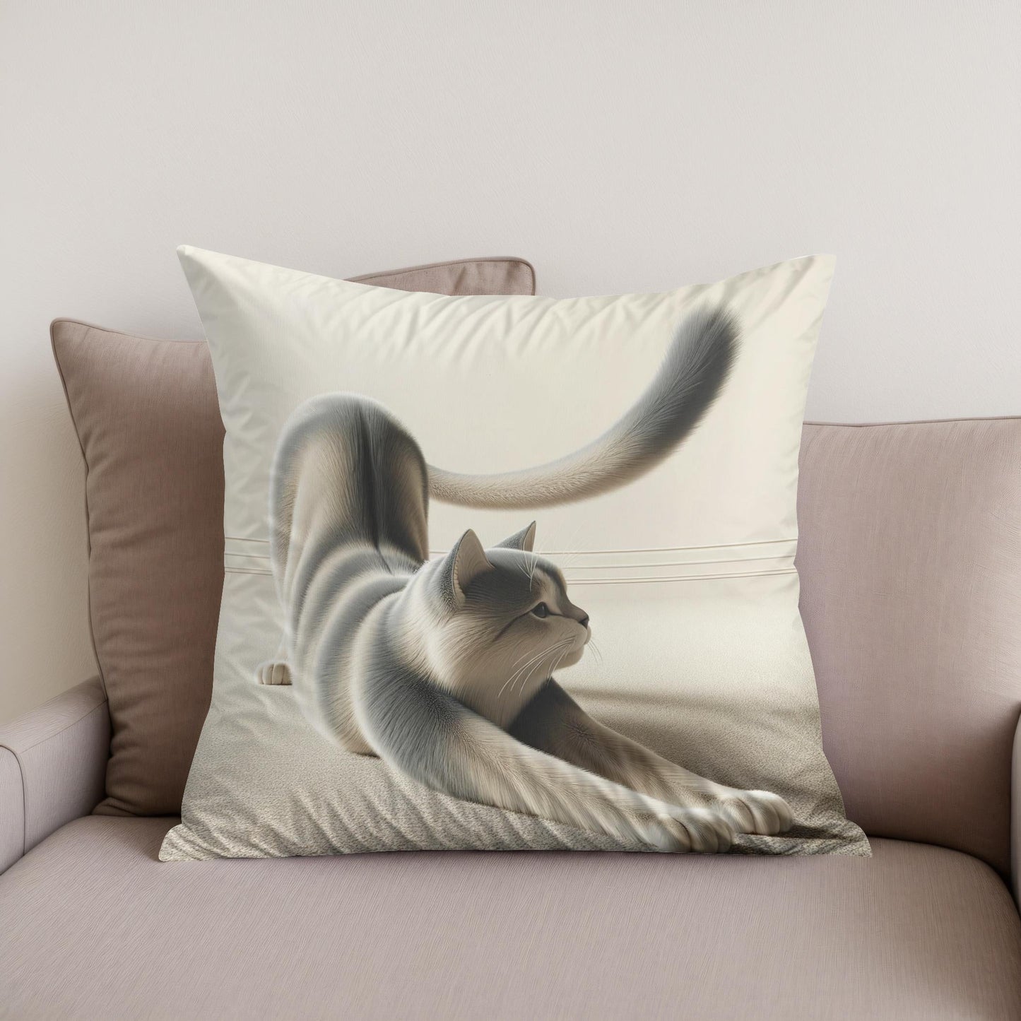 Stretching Cat Cotton Cushion