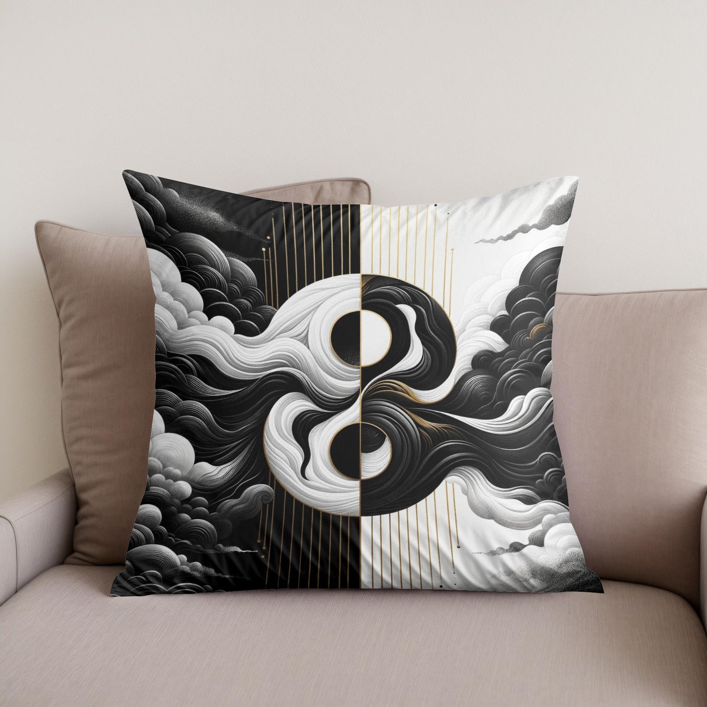 Harmony in Contrast Cotton Cushion
