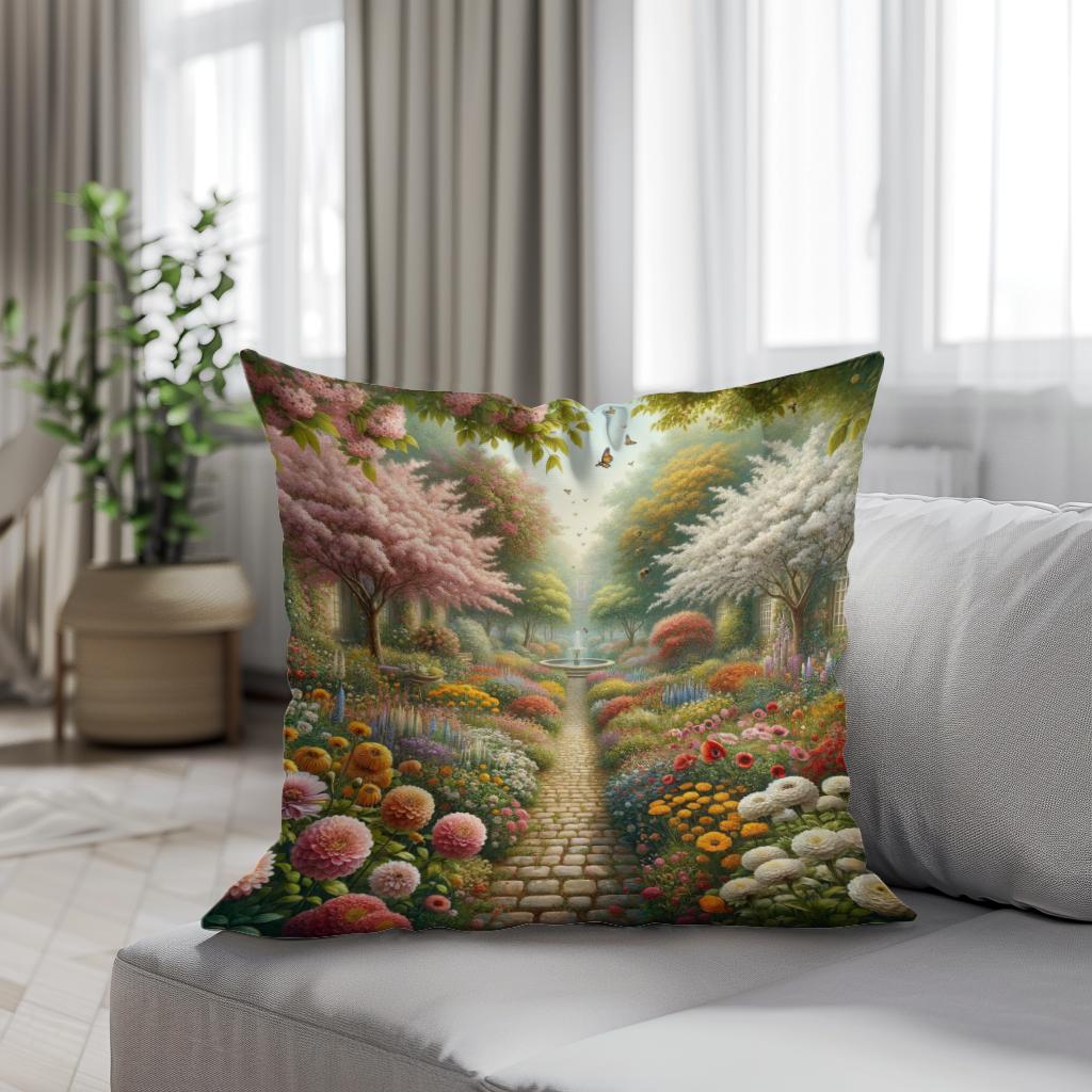 Spring Garden Serenade Cotton Cushion