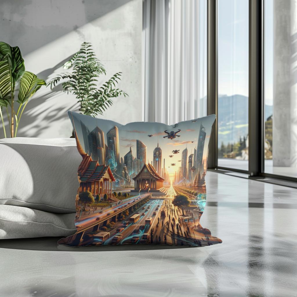 Past Meets Future Cotton Cushion
