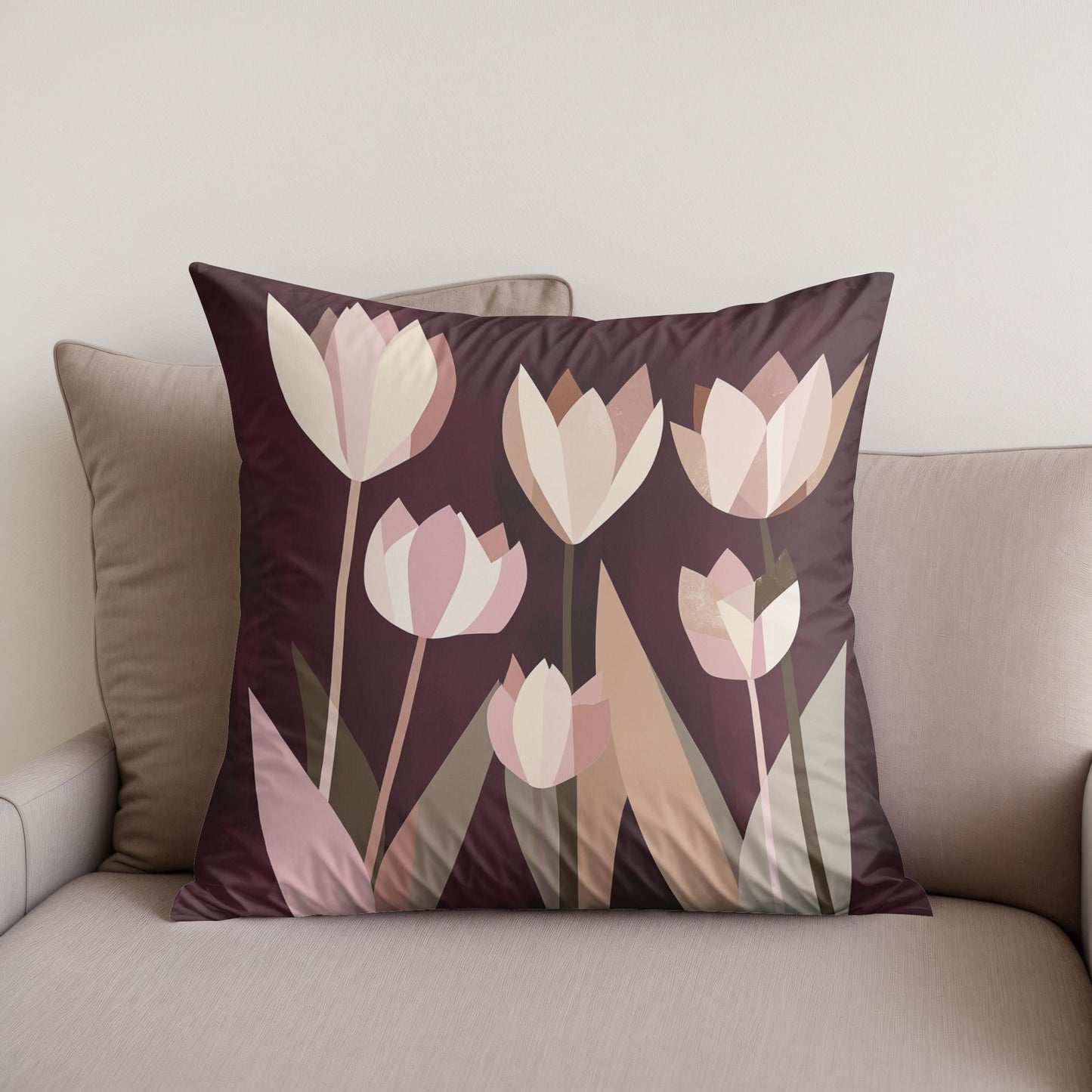 Geometric Tulip Cotton Cushion