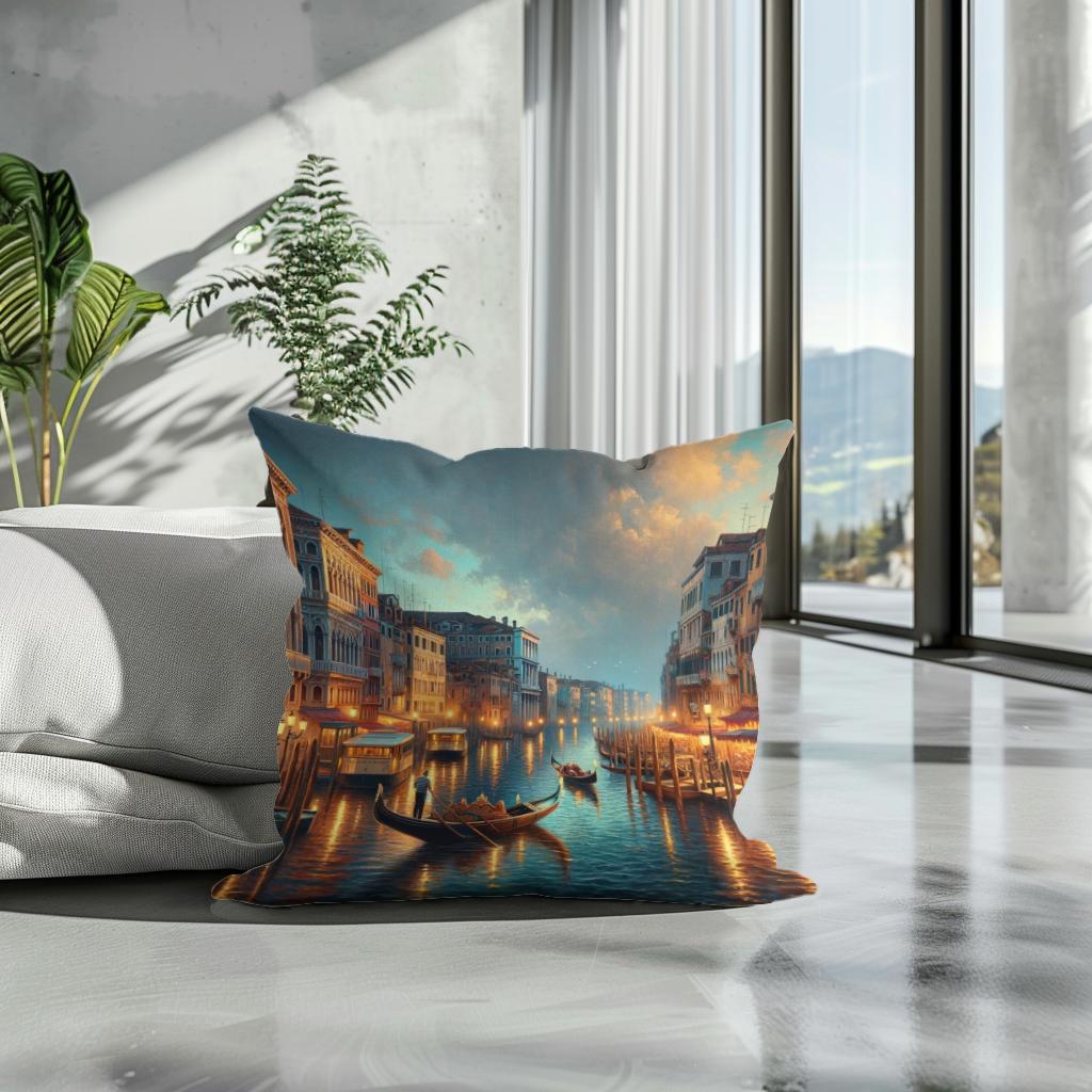 Venetian Evening Serenade Cotton Cushion