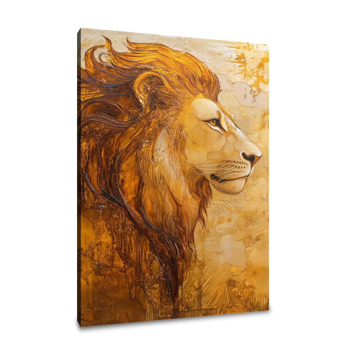 Contemplative Lion Canvas
