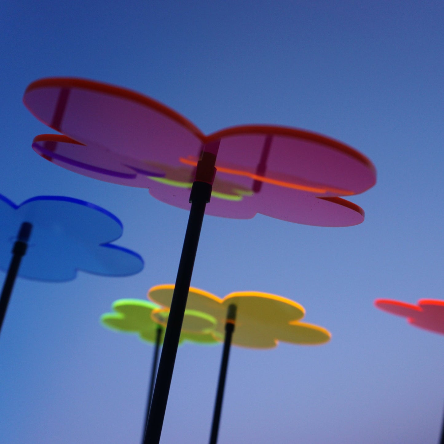 Large Garden Décor Ornaments Set of 5 'Blossoms'