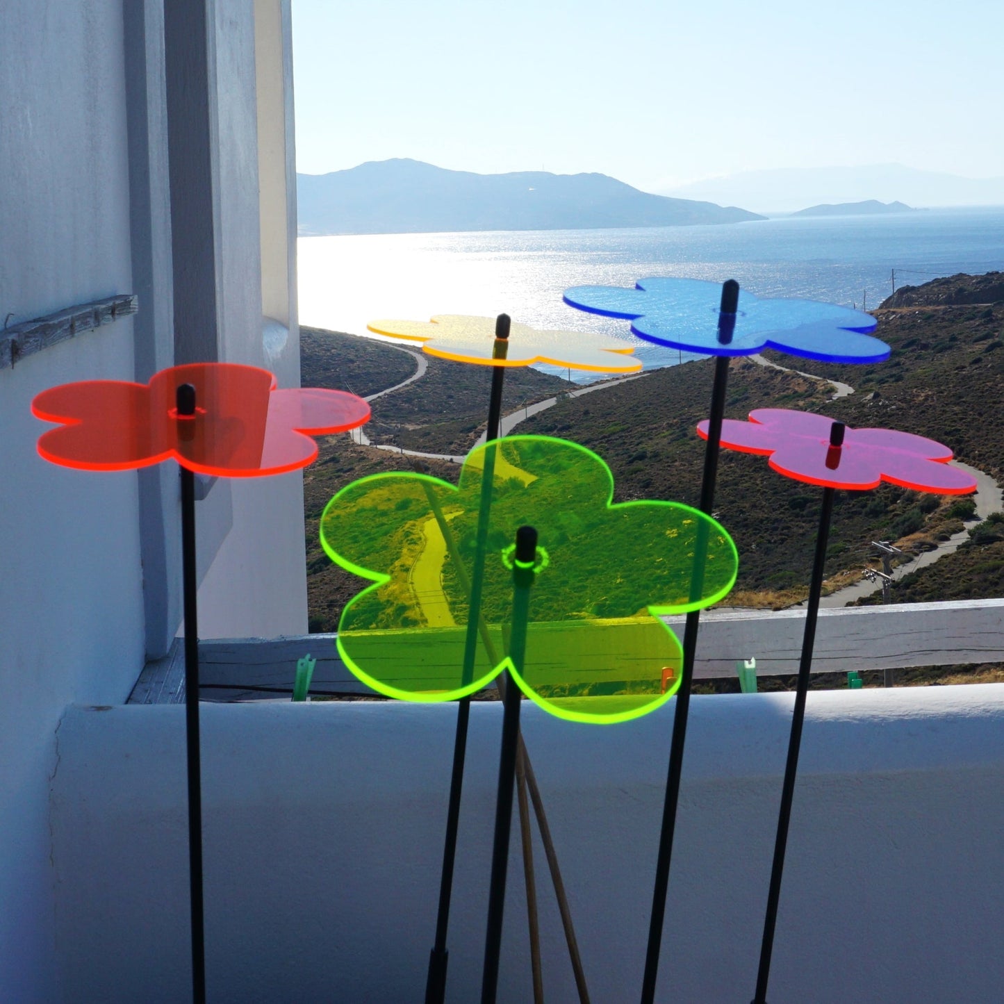 Large Garden Décor Ornaments Set of 5 'Blossoms'