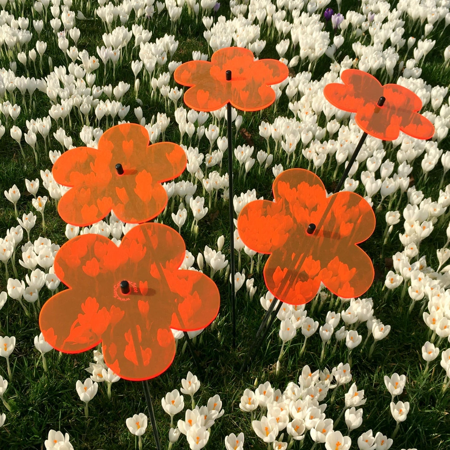 Large Garden Décor Ornaments Set of 5 'Blossoms'